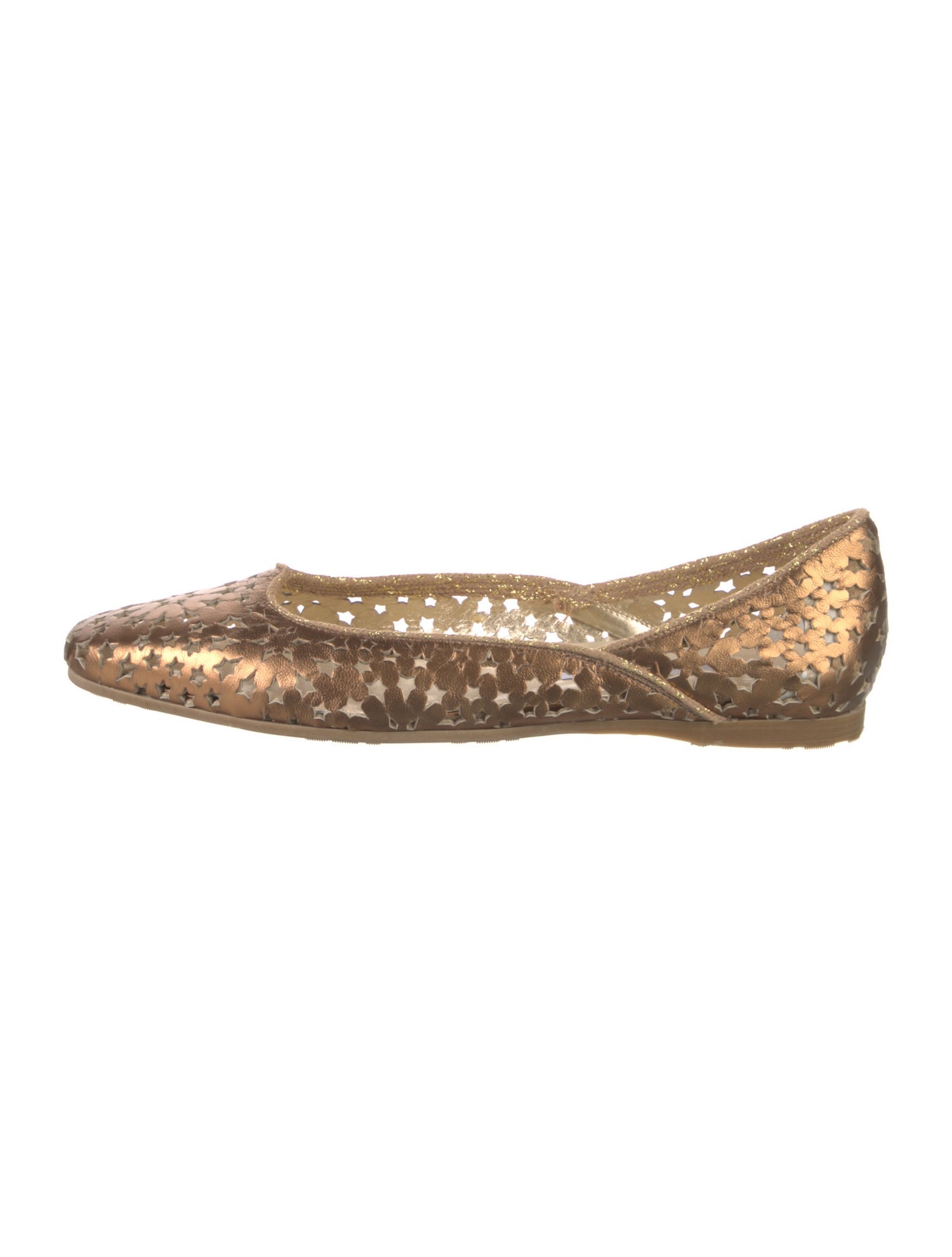Jimmy Choo Leather Lasercut Accents Ballet Flats