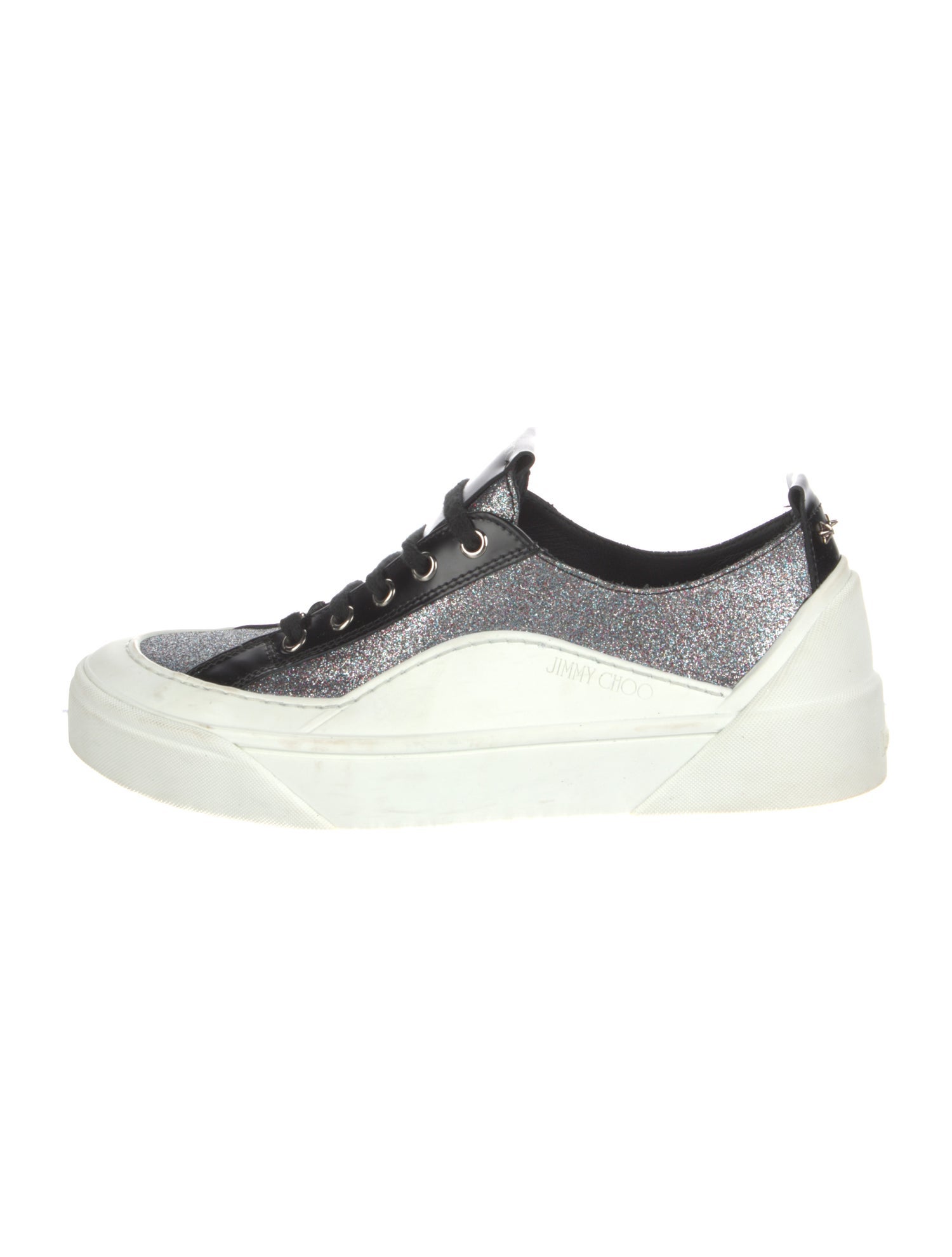 Jimmy Choo Glitter Colorblock Pattern Sneakers