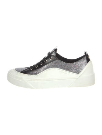 Jimmy Choo Glitter Colorblock Pattern Sneakers