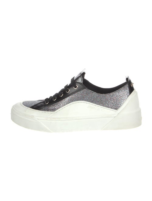 Jimmy Choo Glitter Colorblock Pattern Sneakers