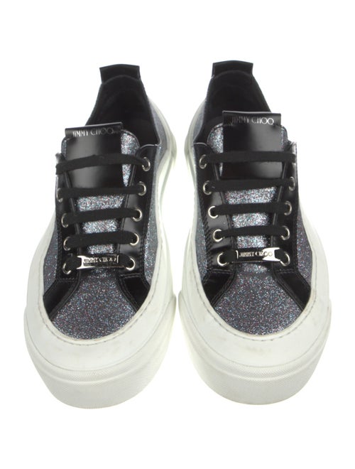 Jimmy Choo Glitter Colorblock Pattern Sneakers