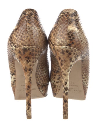 Jimmy Choo Embossed Leather Animal Print Pumps