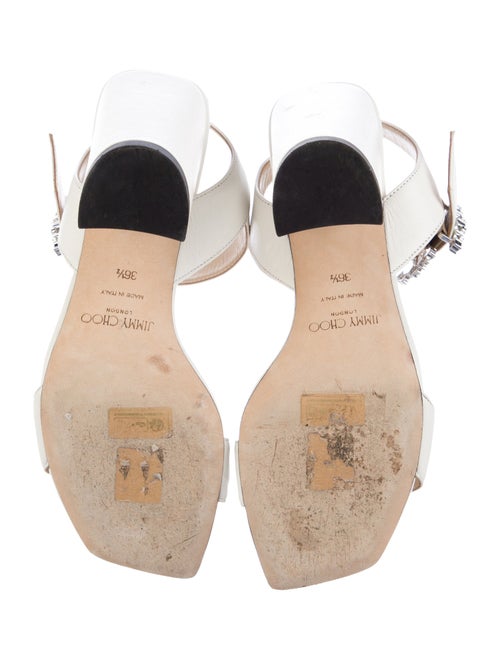 Jimmy Choo Leather Crystal Embellishments Sandals
