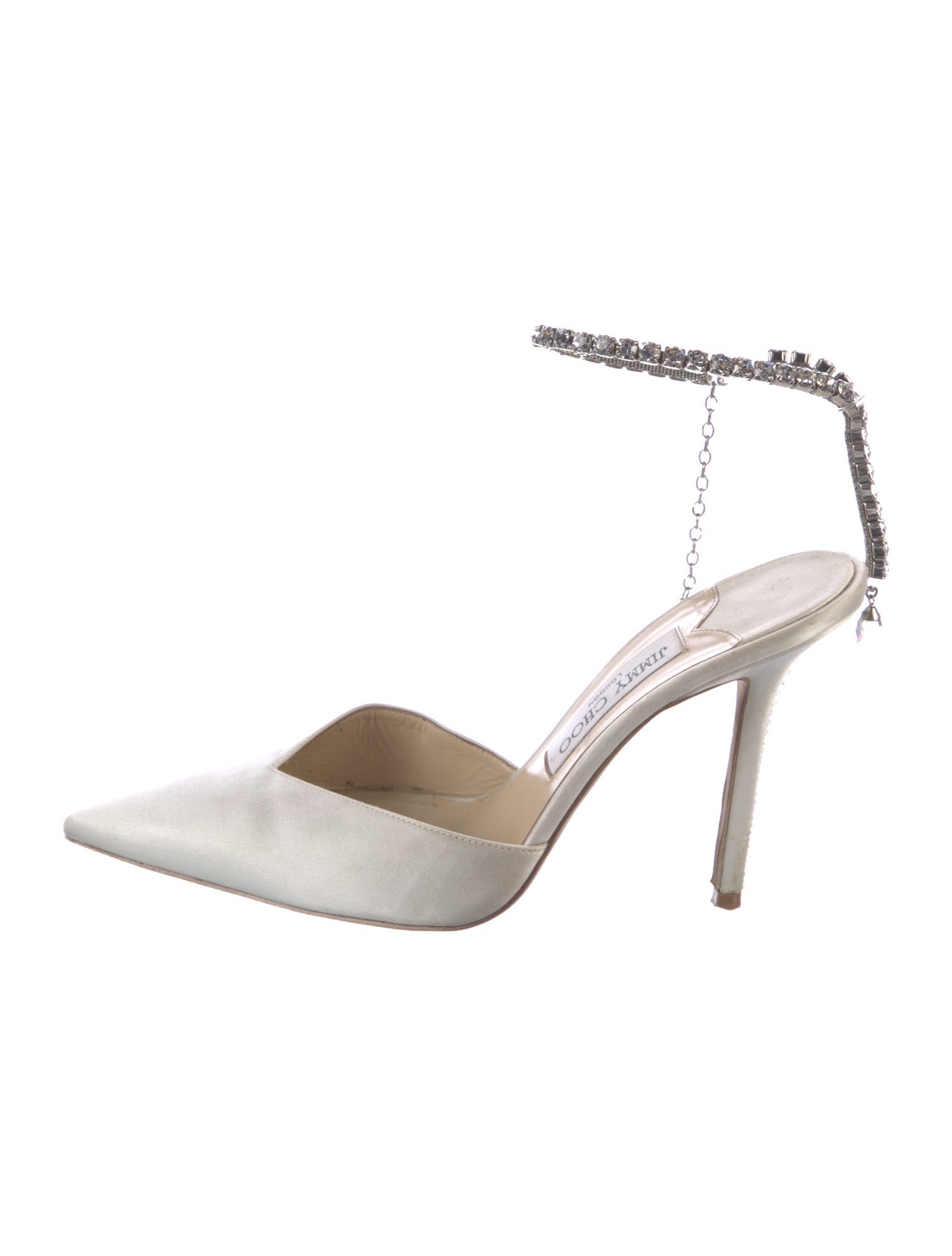 Jimmy Choo Satin Crystal Embellishments D'Orsay Pumps