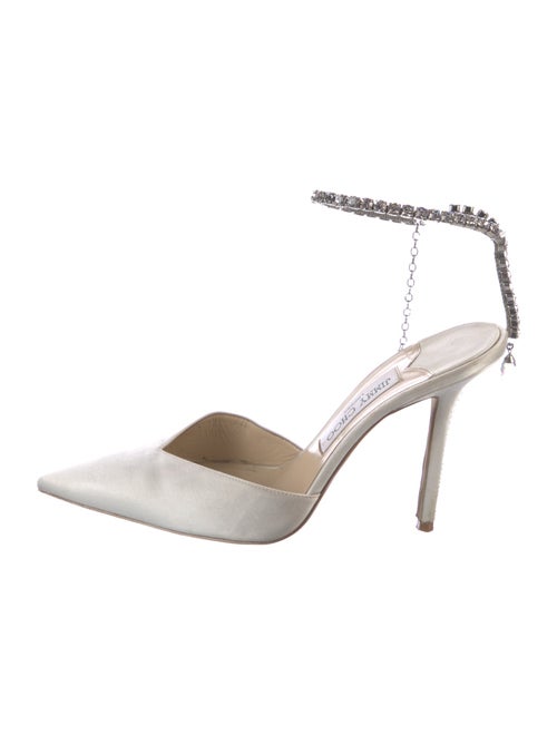 Jimmy Choo Satin Crystal Embellishments D'Orsay Pumps