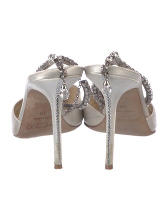 Jimmy Choo Satin Crystal Embellishments D'Orsay Pumps