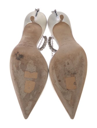 Jimmy Choo Satin Crystal Embellishments D'Orsay Pumps