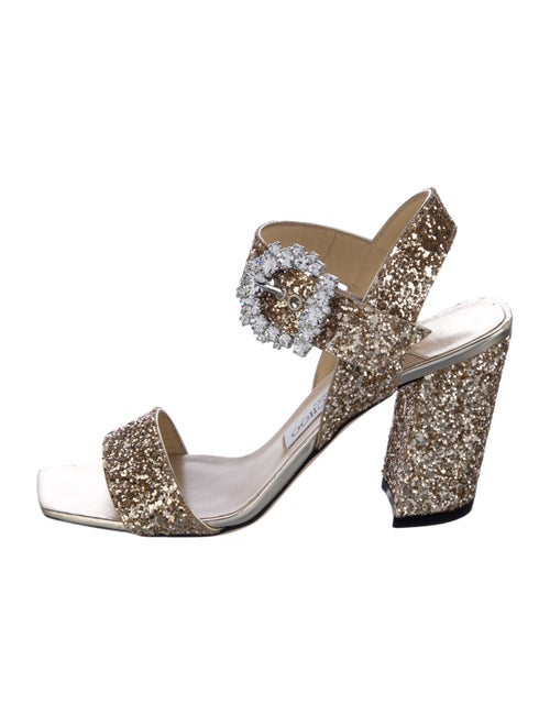 Jimmy Choo Glitter Glitter Accents Slingback Sandals