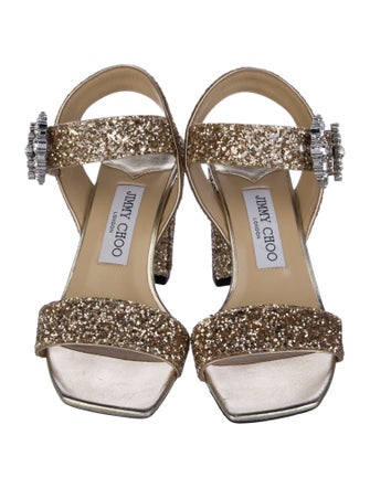 Jimmy Choo Glitter Glitter Accents Slingback Sandals