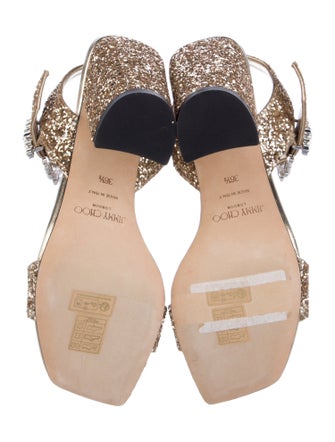 Jimmy Choo Glitter Glitter Accents Slingback Sandals