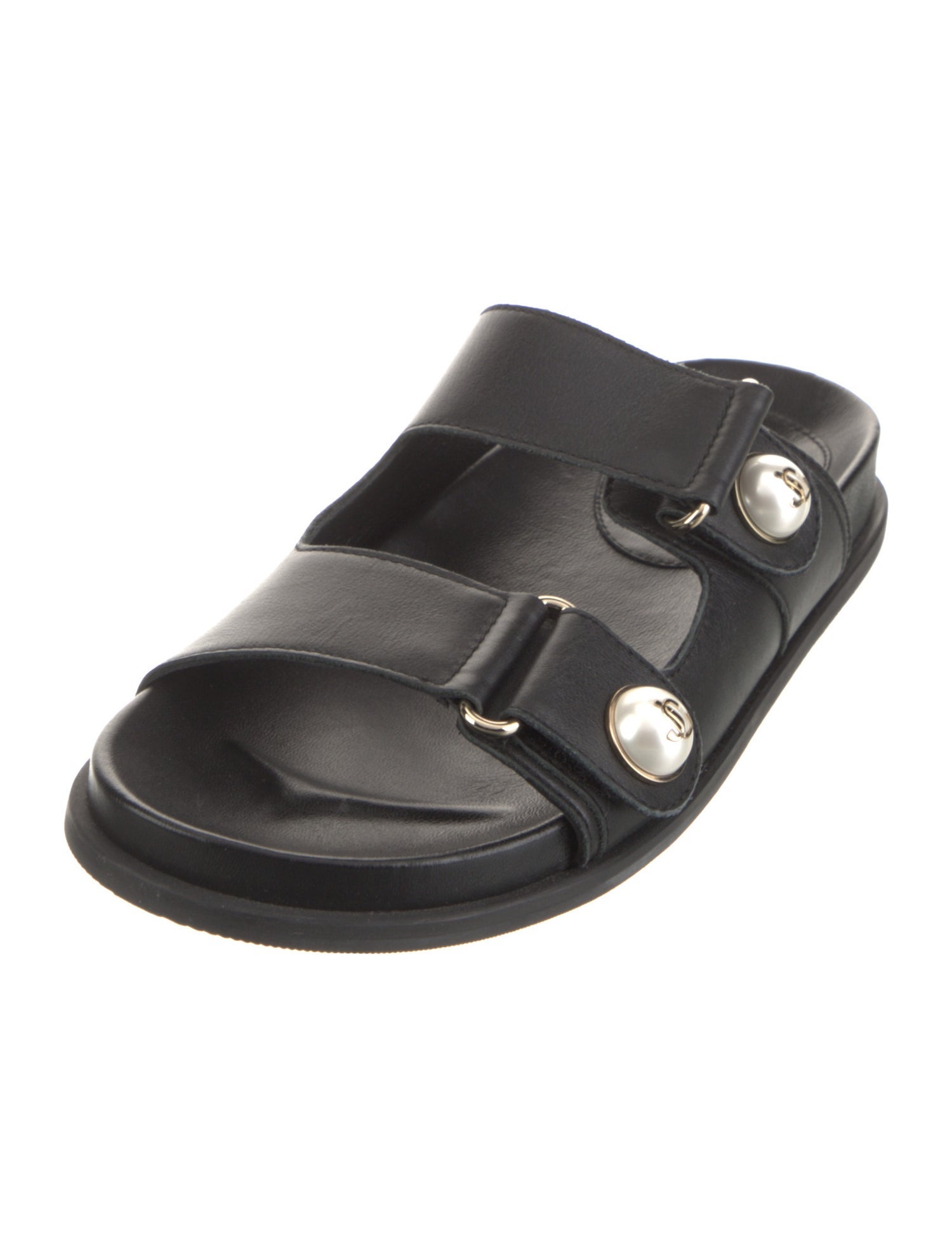 Jimmy Choo Leather Beaded Accents Slingback Sandals w/ Tags