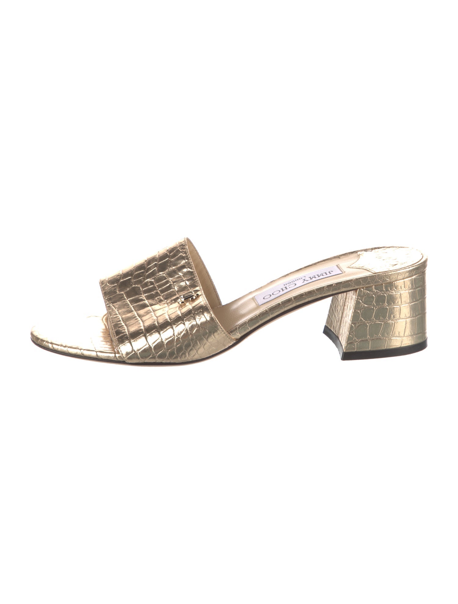 Jimmy Choo Embossed Leather Slides