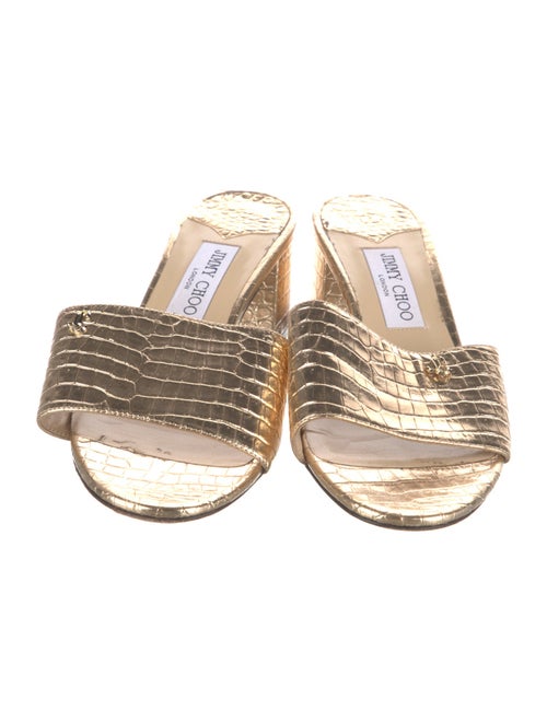 Jimmy Choo Embossed Leather Slides