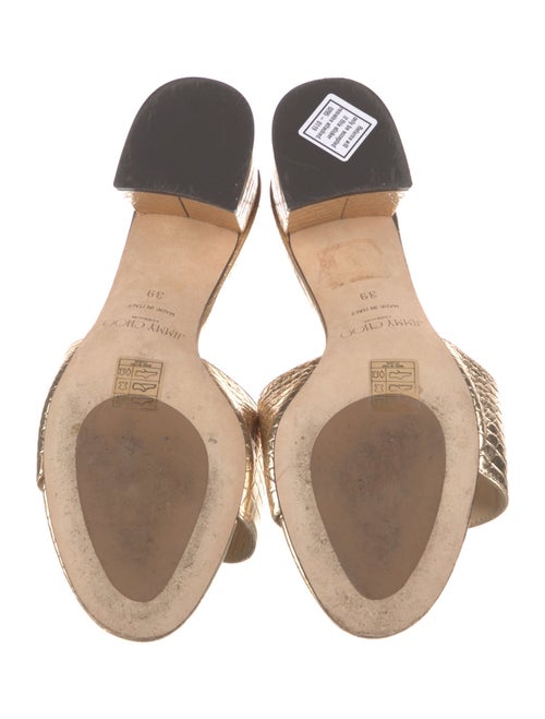 Jimmy Choo Embossed Leather Slides