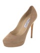 Jimmy Choo Suede Leather Trim Embellishment Pumps