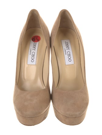 Jimmy Choo Suede Leather Trim Embellishment Pumps