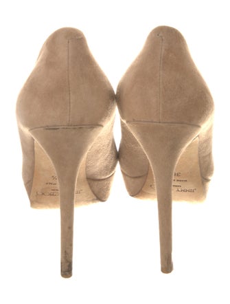Jimmy Choo Suede Leather Trim Embellishment Pumps