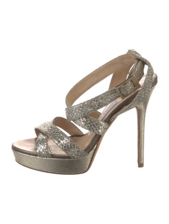 Jimmy Choo Glitter Glitter Accents Slingback Sandals