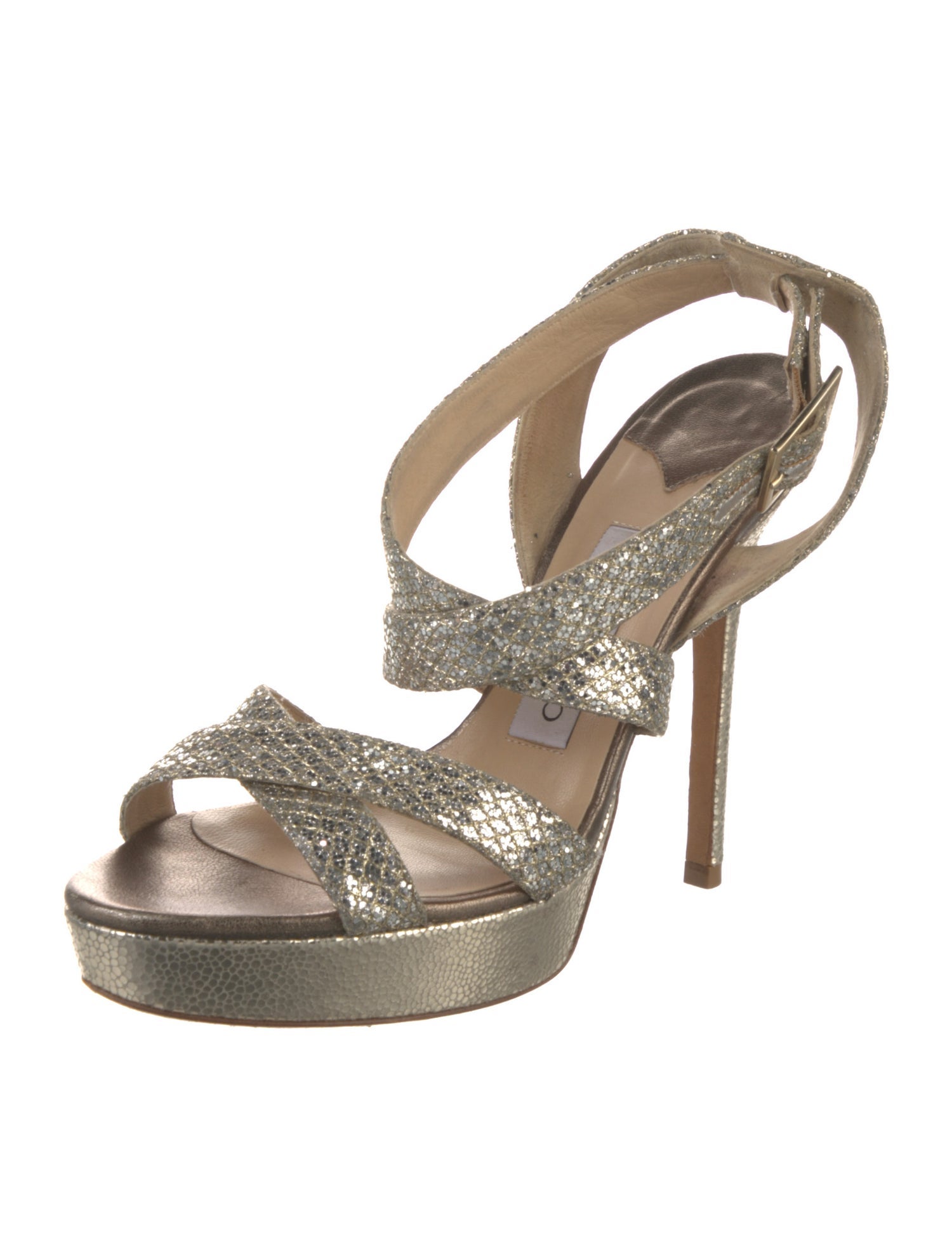 Jimmy Choo Glitter Glitter Accents Slingback Sandals