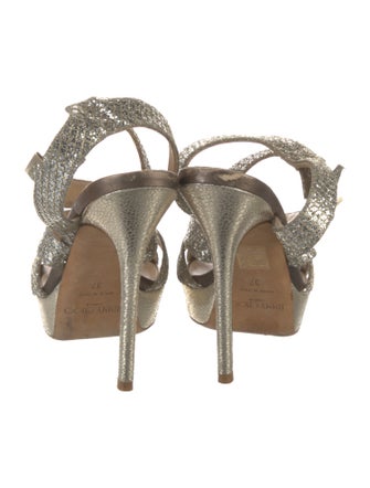 Jimmy Choo Glitter Glitter Accents Slingback Sandals