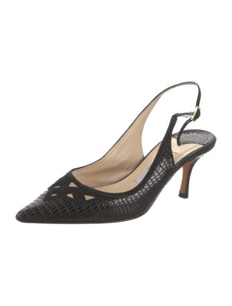 Jimmy Choo Embossed Leather Slingback Pumps