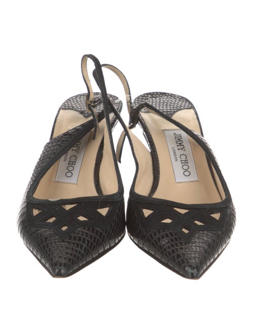 Jimmy Choo Embossed Leather Slingback Pumps
