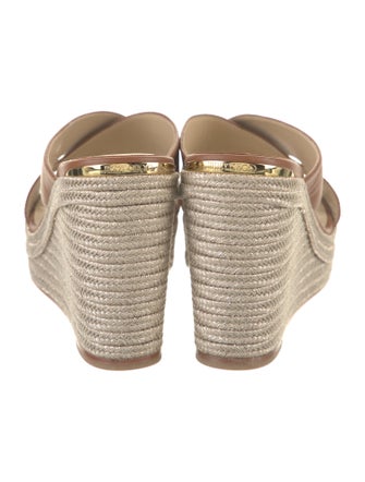 Jimmy Choo Leather Glitter Accents Espadrilles