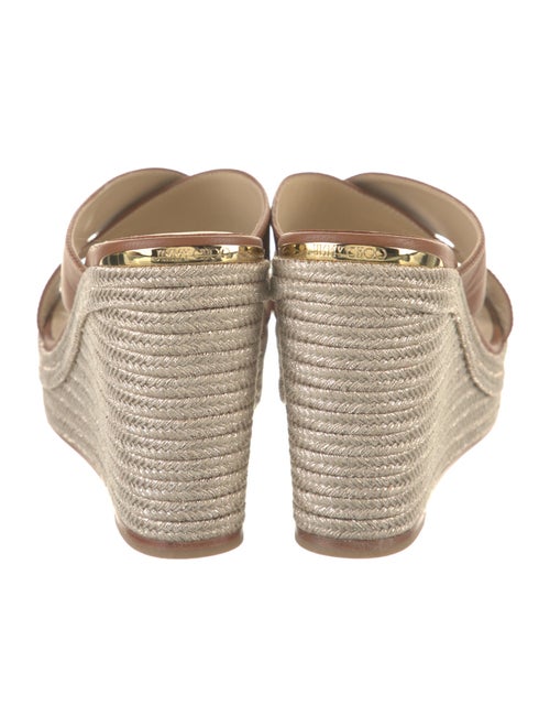 Jimmy Choo Leather Glitter Accents Espadrilles