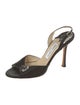 Jimmy Choo Satin Crystal Embellishments Slingback Sandals