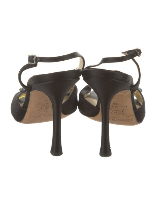 Jimmy Choo Satin Crystal Embellishments Slingback Sandals