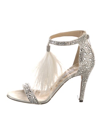 Jimmy Choo Satin Crystal Embellishments Sandals