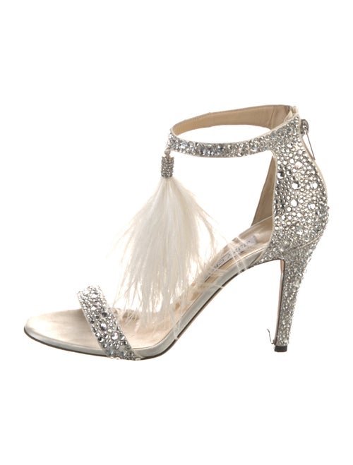 Jimmy Choo Satin Crystal Embellishments Sandals