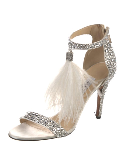 Jimmy Choo Satin Crystal Embellishments Sandals
