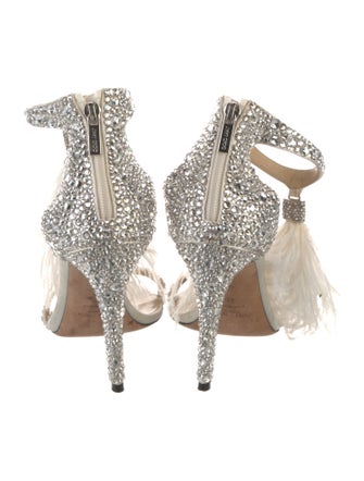 Jimmy Choo Satin Crystal Embellishments Sandals