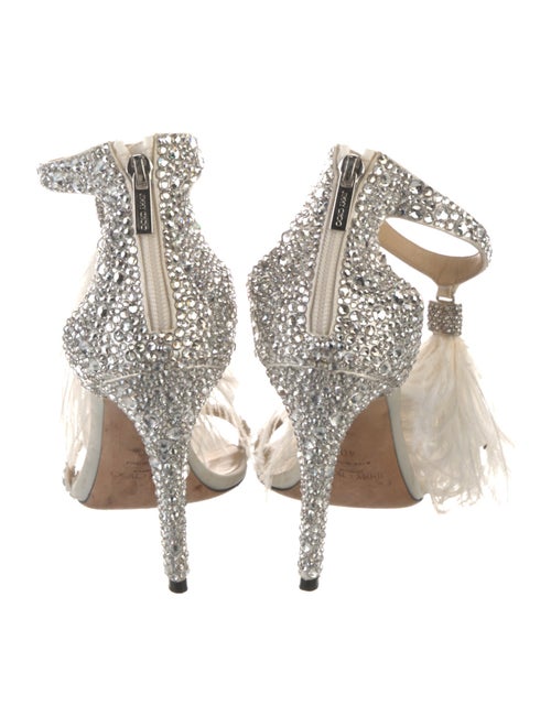 Jimmy Choo Satin Crystal Embellishments Sandals