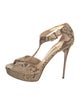 Jimmy Choo Snakeskin Animal Print T-Strap Pumps