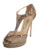 Jimmy Choo Snakeskin Animal Print T-Strap Pumps