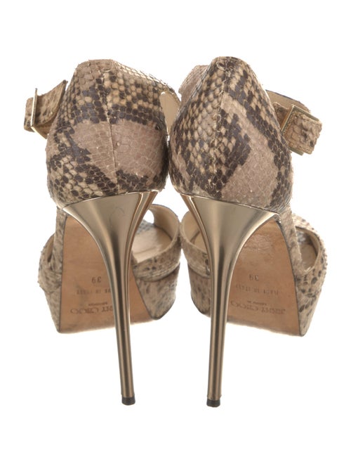 Jimmy Choo Snakeskin Animal Print T-Strap Pumps