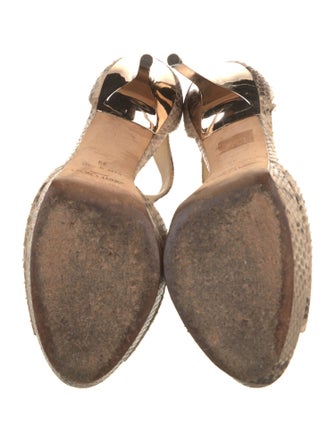 Jimmy Choo Snakeskin Animal Print T-Strap Pumps