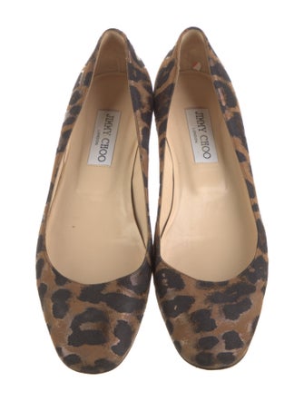 Jimmy Choo Suede Animal Print Flats