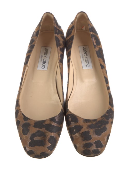 Jimmy Choo Suede Animal Print Flats