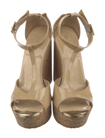 Jimmy Choo Patent Leather T-Strap Sandals