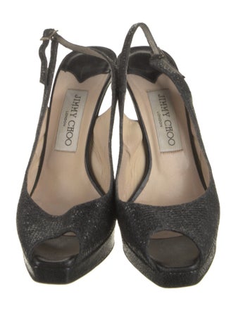Jimmy Choo Glitter Accents Slingback Pumps