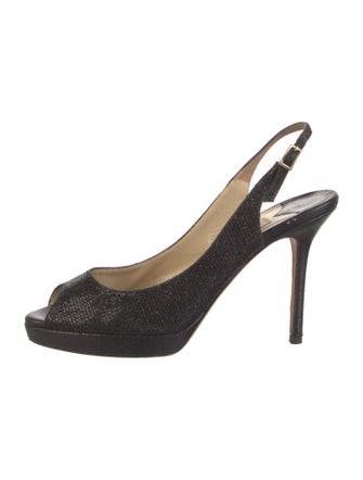 Jimmy Choo Glitter Glitter Accents Slingback Sandals
