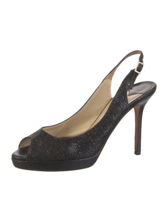 Jimmy Choo Glitter Glitter Accents Slingback Sandals