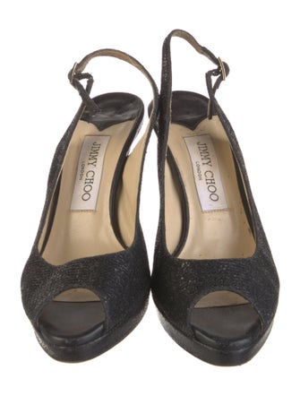 Jimmy Choo Glitter Glitter Accents Slingback Sandals