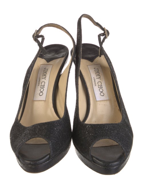 Jimmy Choo Glitter Glitter Accents Slingback Sandals