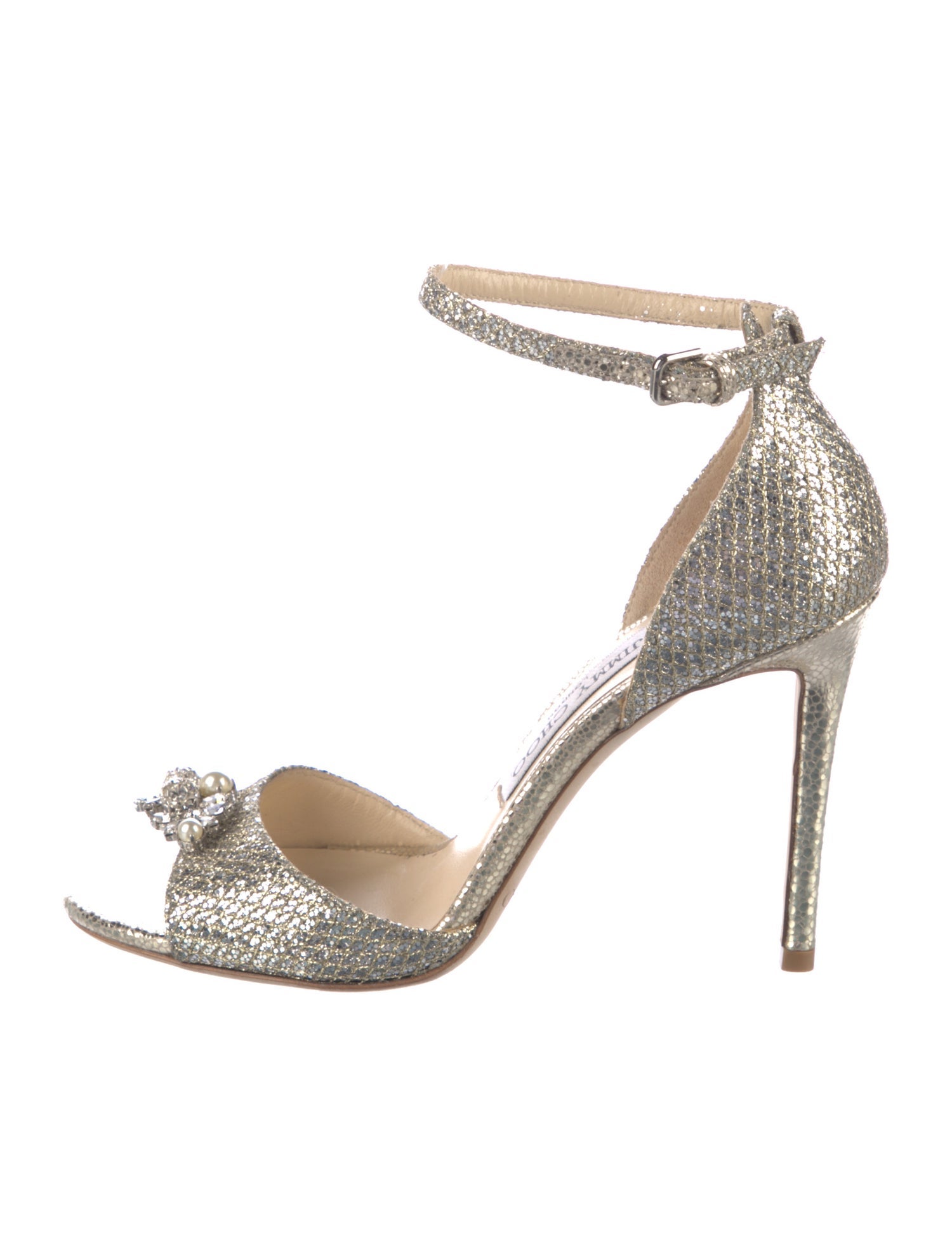 Jimmy Choo Glitter Animal Print Sandals