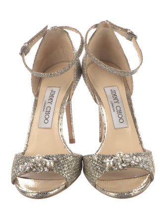 Jimmy Choo Glitter Animal Print Sandals