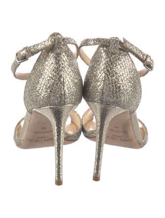 Jimmy Choo Glitter Animal Print Sandals